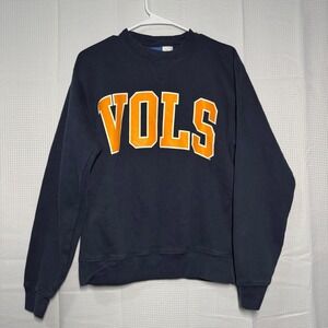 Big Cotton VOLS University of Tennessee Sweatshirt Navy Orange Pullover Size S